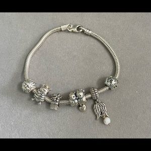 Pandora Snake Chain Bracelet With Charms